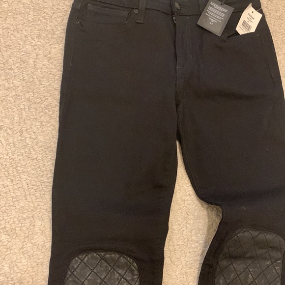 Joe’s brand new black jeans size 27 new with tag with leather design the front - Picture 6 of 14